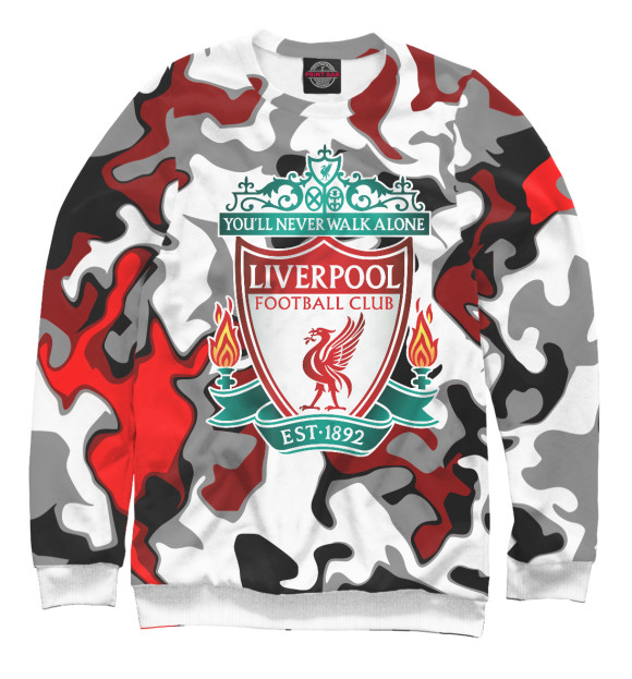 Свитшот для мальчиков с изображением Liverpool цвета Белый