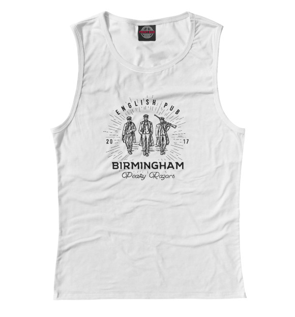 Майка для девочки с притом Острые козырьки цвета Белый Майка для девочки с изображением Острые козырьки цвета Белый