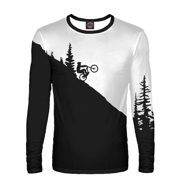 Мужской лонгслив с изображением Downhill цвета Р‘РµР»С‹Р№