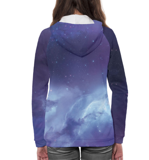 Женское худи с изображением Единорог цвета Белый