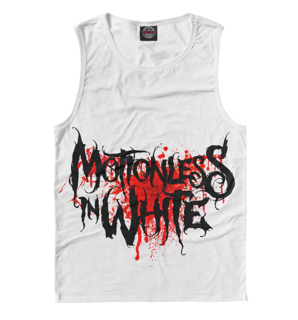 Майка для мальчика с притом Motionless In White Blood Logo цвета Белый Майка для мальчика с изображением Motionless In White Blood Logo цвета Белый