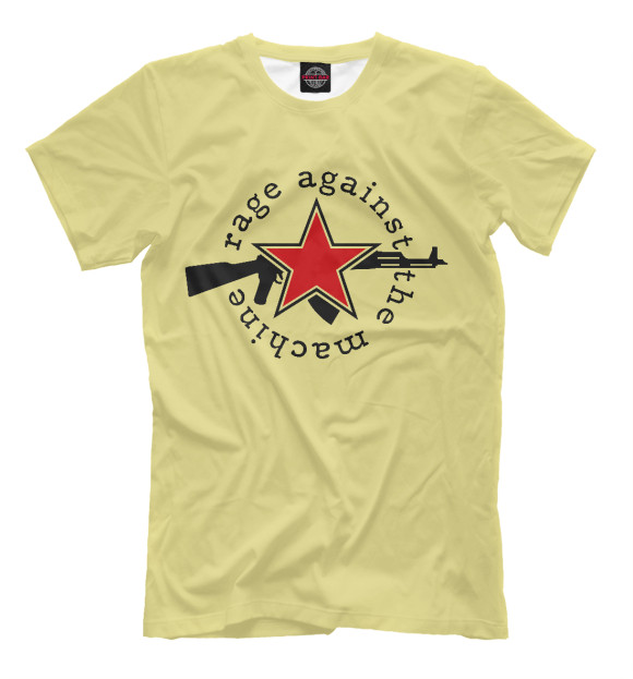 Мужская футболка с изображением Rage Against the Machine цвета Бежевый