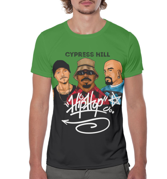 Мужская футболка с изображением Cypress Hill цвета Белый