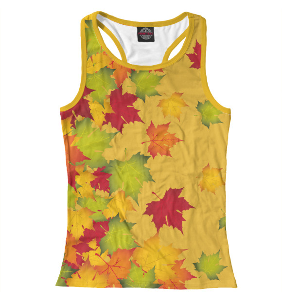 Женская майка-борцовка с изображением листопад цвета Белый