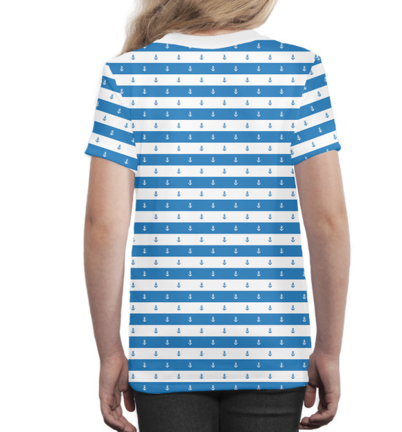 Футболка для девочек с изображением Тельняшка цвета Белый