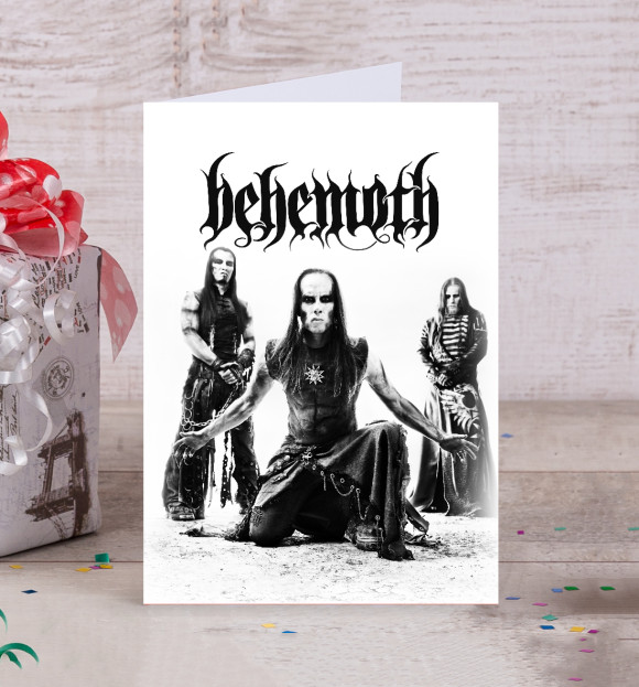 Открытка с притом Behemoth цвета Белый Открытка с изображением Behemoth цвета Белый