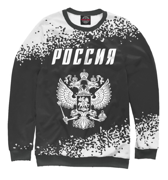 Свитшот для мальчиков с изображением Россия Sport - Герб цвета Белый
