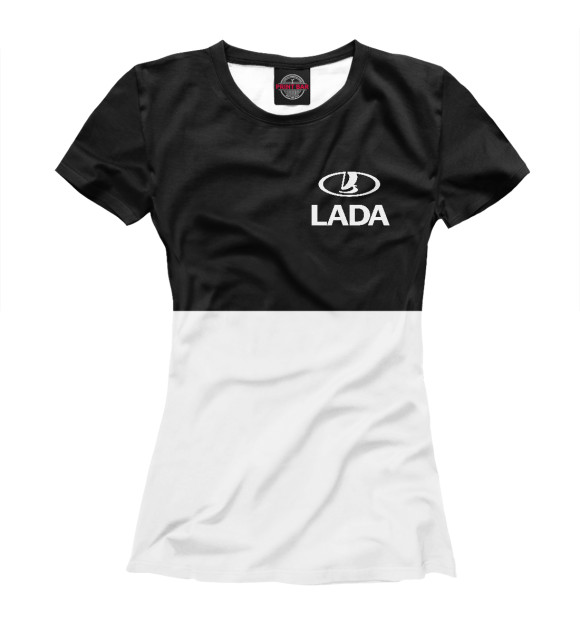 Женская футболка с изображением Lada цвета Белый