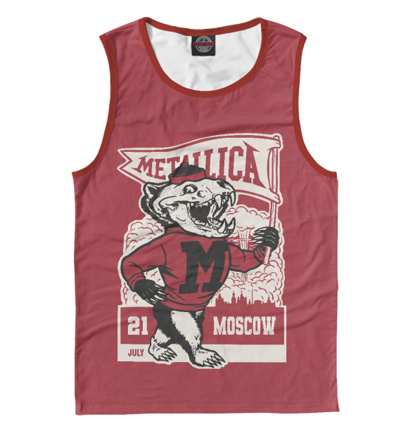Мужская майка с изображением Metallica-Moscow цвета Белый