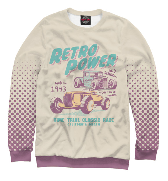 Женский свитшот с изображением Retro цвета Белый
