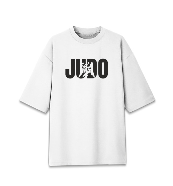 Женская футболка оверсайз с изображением Дзюдо цвета Белый