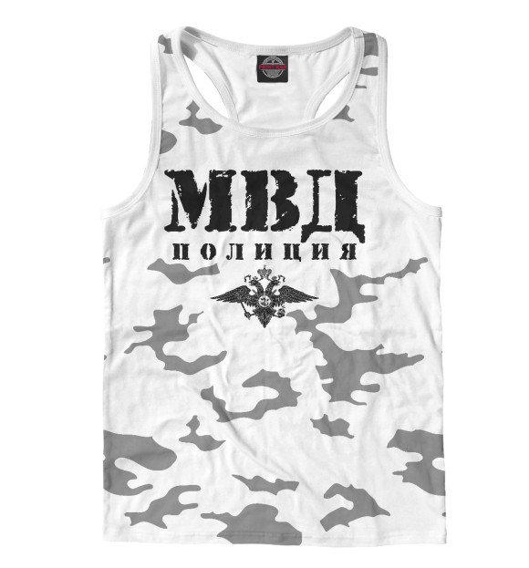 Мужская майка-борцовка с притом Полиция цвета Белый Мужская майка-борцовка с изображением Полиция цвета Белый