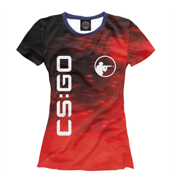 Футболка для девочек с изображением CS GO (Контр Страйк) цвета Белый