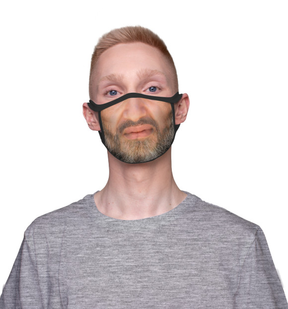 Маска тканевая с изображением Борода цвета Белый