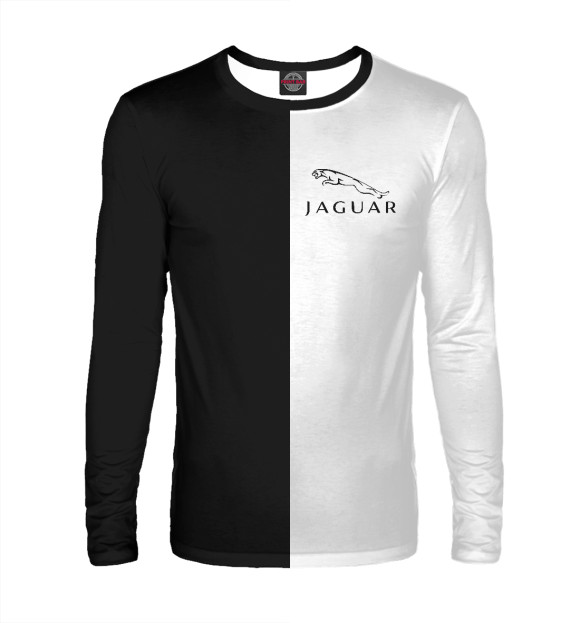 Мужской лонгслив с изображением Jaguar цвета Белый
