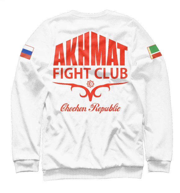 Мужской свитшот с изображением Fight Club Akhmat White цвета Белый