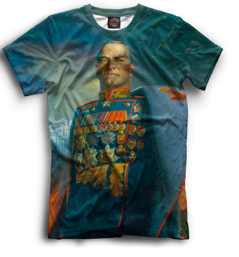 

Футболки Print Bar, Черный, Маршал Г.К.Жуков