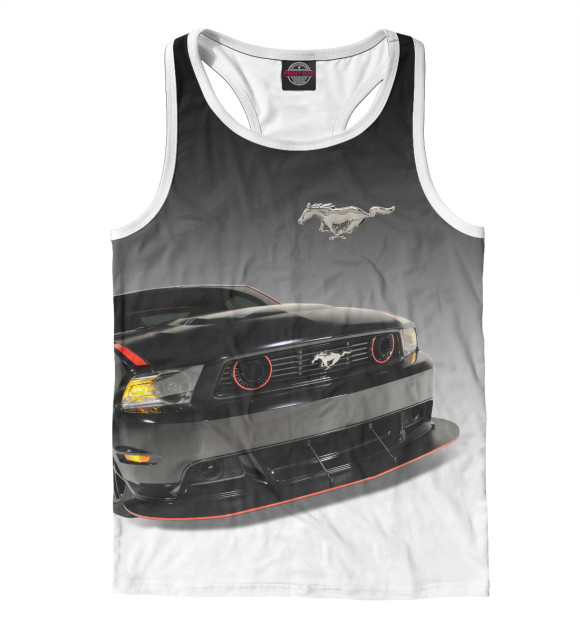 Мужская майка-борцовка с изображением Mustang цвета Белый