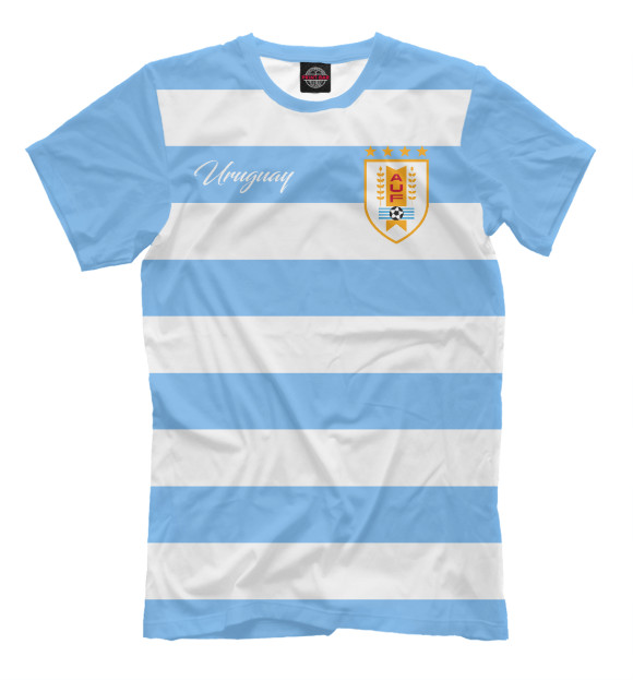 Мужская футболка с изображением Уругвай цвета Молочно-белый