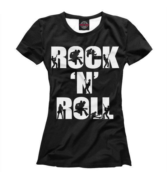 Женская футболка с изображением Rock 'n' Roll цвета Белый