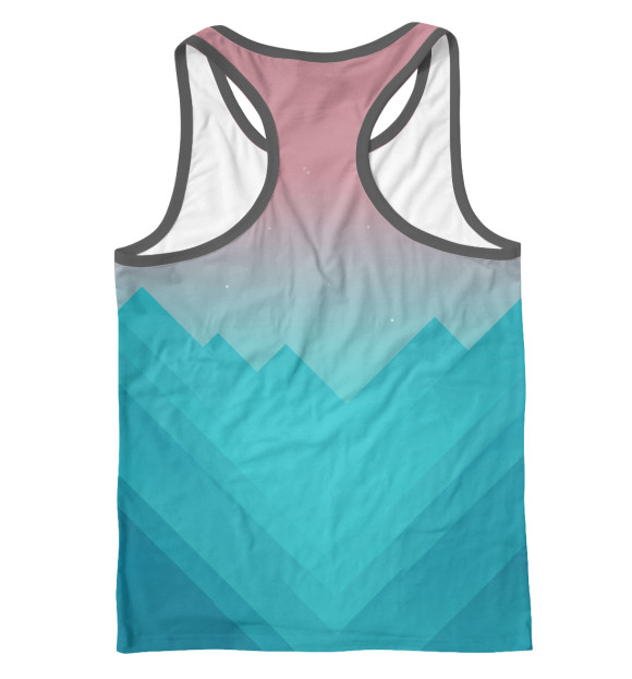 Мужская майка-борцовка с изображением Горный градиент цвета Белый