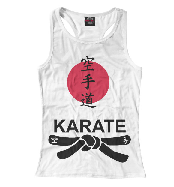 Женская майка-борцовка с изображением Карате цвета Белый