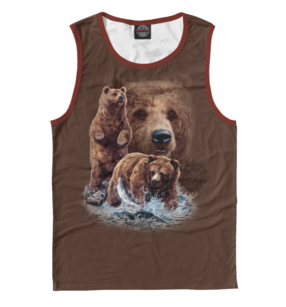 Майка для мальчика с изображением Медведь цвета Белый