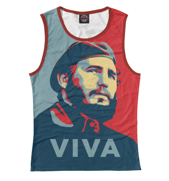 Майка для девочки с изображением Фидель Кастро цвета Белый