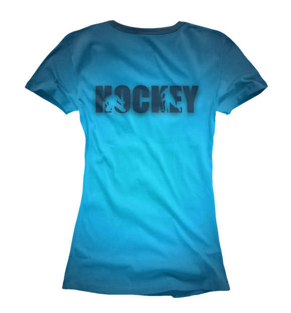 Женская футболка с изображением Хоккеист цвета Белый
