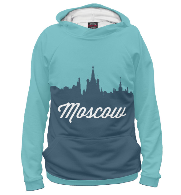 Женское худи с изображением Москва цвета Белый