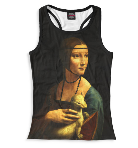 

Майки борцовки Print Bar, Белый, Дама с горностаем