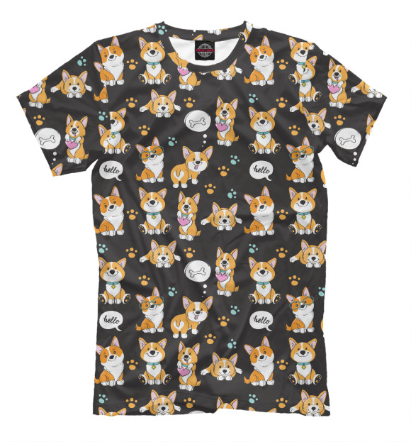 Футболка для мальчиков с изображением Милые пёсики цвета Белый