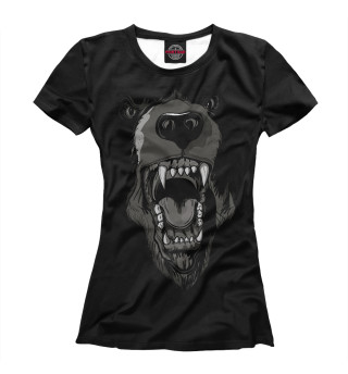 Женская футболка Злой медведь