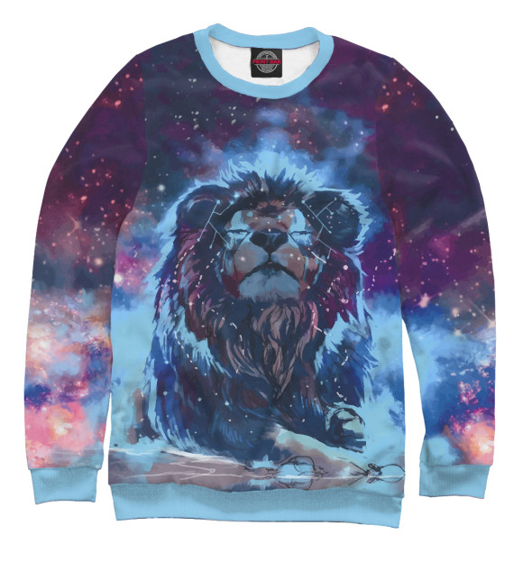 Женский свитшот с изображением Celestial lions цвета Белый