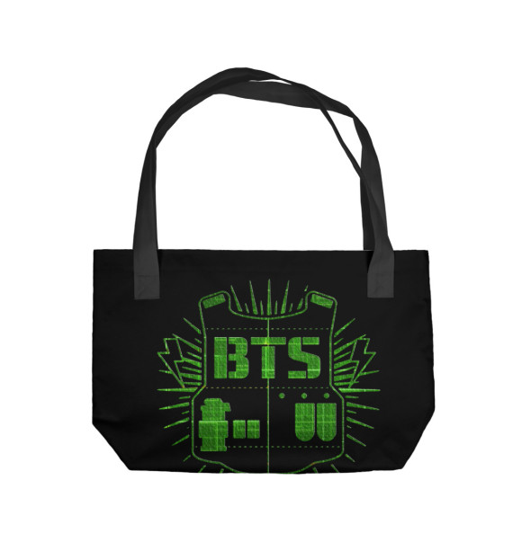 Пляжная сумка с изображением BTS цвета 