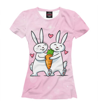 Женская футболка Влюбленные зайчики
