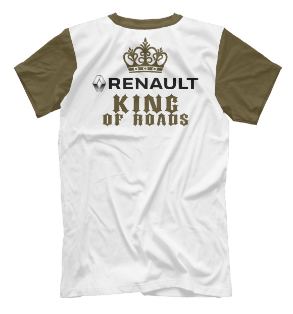 Мужская футболка с изображением RENAULT - король дорог цвета Белый