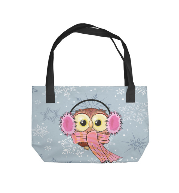 Пляжная сумка с притом Owl цвета  Пляжная сумка с изображением Owl цвета