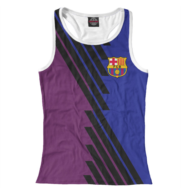 Женская майка-борцовка с изображением Барселона цвета Белый