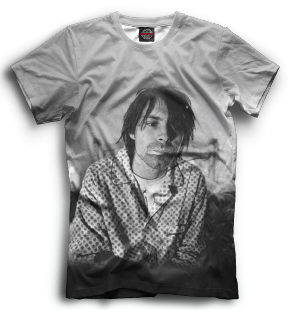 Мужская футболка с изображением Kurt Cobain цвета Черный