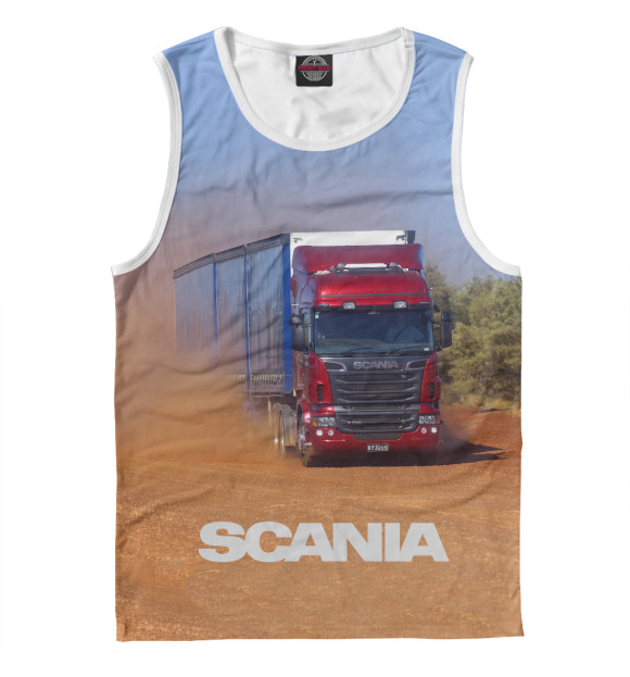 Мужская майка с изображением Scania цвета Белый