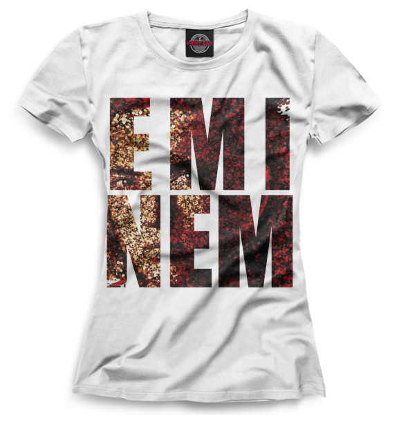 Футболка для девочек с изображением Eminem цвета Белый