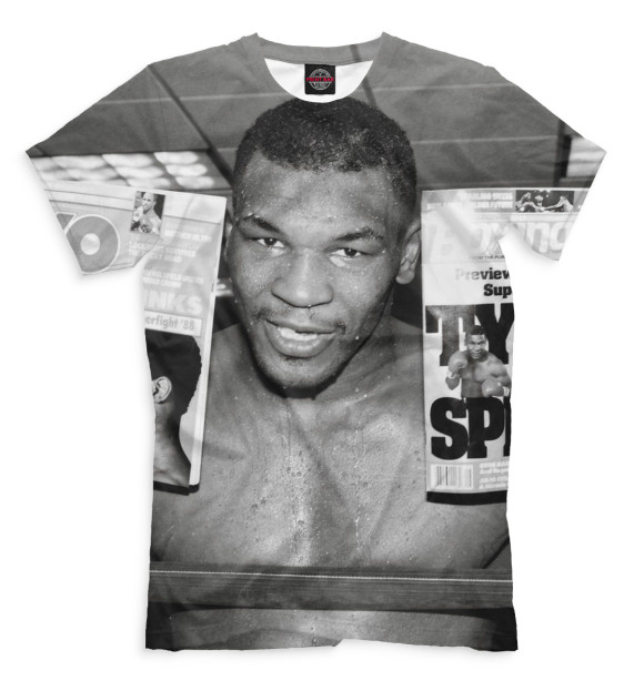 Футболка для мальчиков с изображением Майк Тайсон цвета Серый