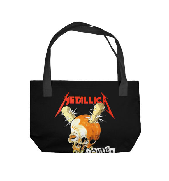 Пляжная сумка с изображением Metallica цвета 