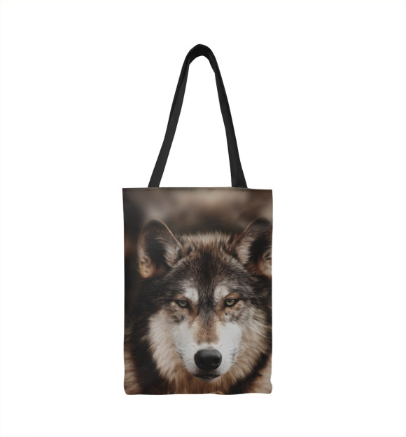 Сумка-шоппер с притом Волк цвета  Сумка-шоппер с изображением Волк цвета