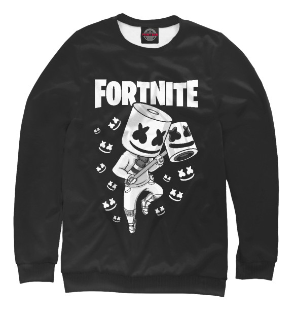 Мужской свитшот с изображением Fortnite Marshmello цвета Белый