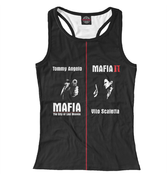 Женская майка-борцовка с изображением Mafia цвета Белый