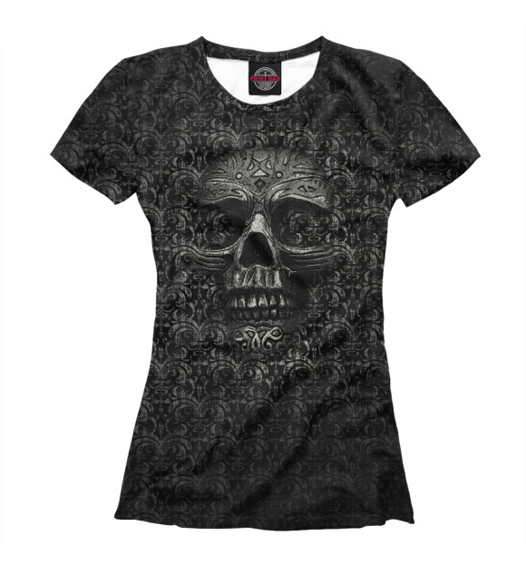 Женская футболка с изображением Skull цвета Белый