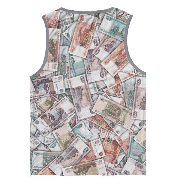 Майка для мальчика с притом Куча денег цвета Белый Майка для мальчика с изображением Куча денег цвета Белый