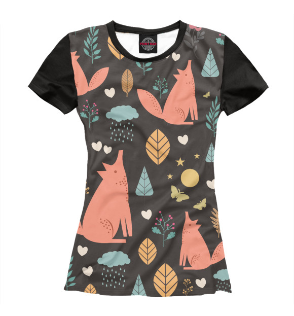 Футболка для девочек с изображением лесная тема цвета Белый